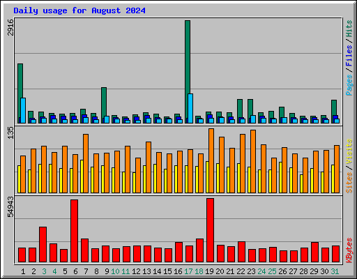 Daily usage for August 2024