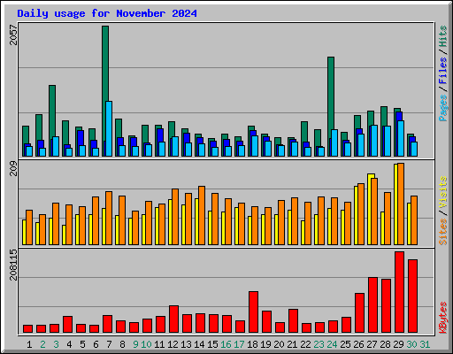 Daily usage for November 2024