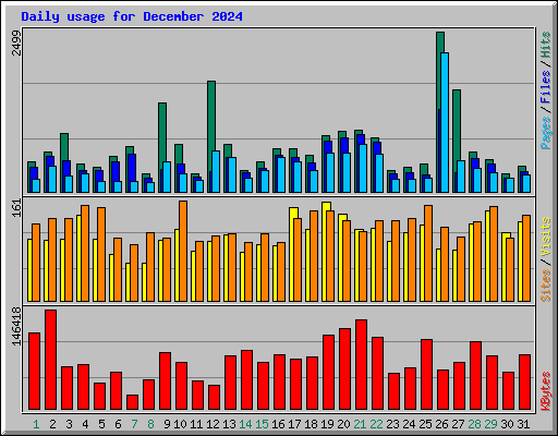 Daily usage for December 2024