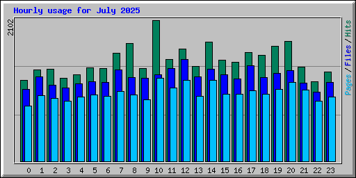 Hourly usage for July 2025